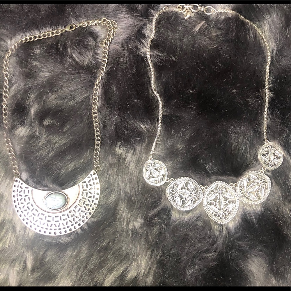 Silver statement necklaces